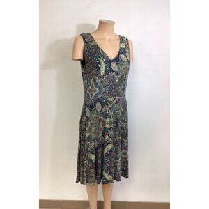 Salaam Dress Sleeveless Paisley Print Womens XL